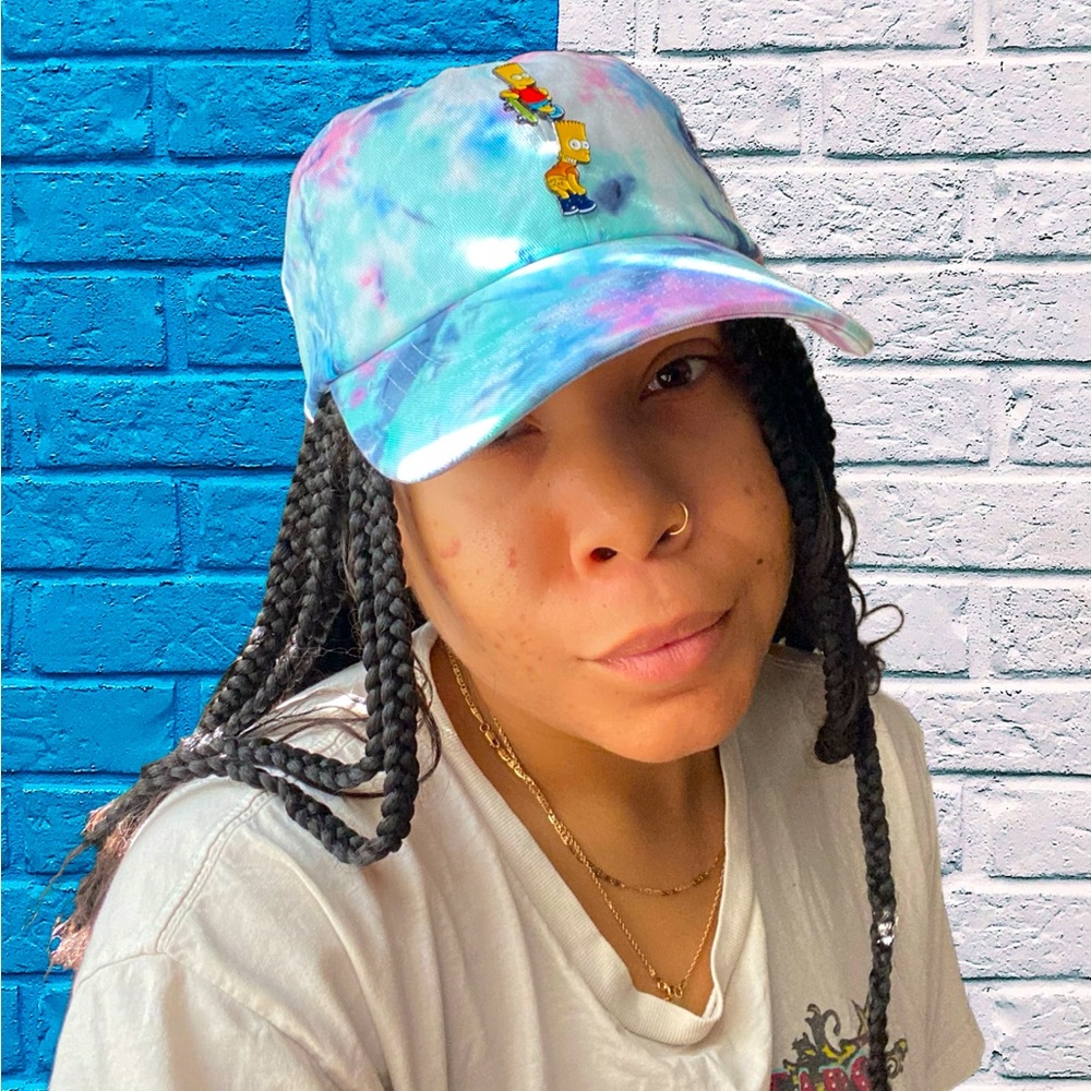 Tie Dye Hat with Bart Pins